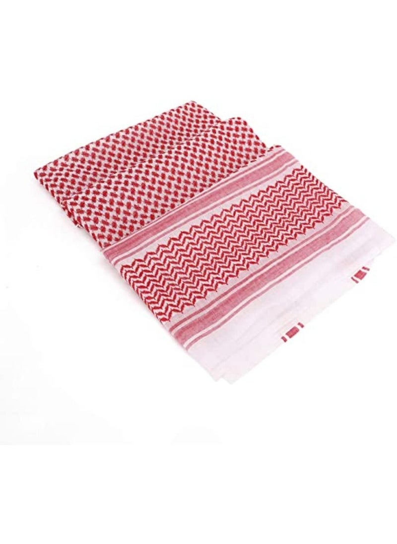 QUESERA - Mens Large Arab Shemagh Headscarf Muslim Headcover Shawl Keffiyeh Arabic Scarf - Image 1