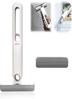 YOMNA Mini Mop Small Spaces,Wet and Dry Desktop Cleaning ,Hand Free Squeeze Mop for Bathroom,Kitchen,Deskto,Glass | (Cotton Heads + Squeeze Handle)  - Image 1