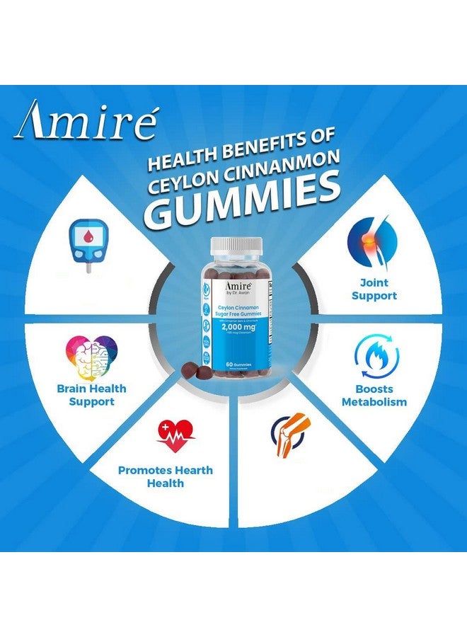 Amire By Dr Awan Sugarfree Vegan Ceylon Cinnamon Gummies Joint Pain Support Supplement  Brain Health Replace Ceylon Cinnamon Capsules Pill 120Ct - Image 3