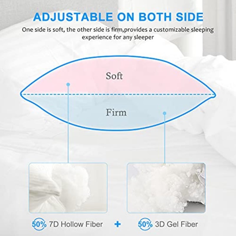 Hotel Collection Bed Pillows for Sleeping 2 Pack Queen Size Pillows for Side and Back Sleepers, Super Soft Down Alternative Microfiber Filled Pillows, 20 x 30 Inch - Image 3