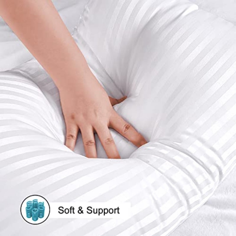 Hotel Collection Bed Pillows for Sleeping 2 Pack Queen Size Pillows for Side and Back Sleepers, Super Soft Down Alternative Microfiber Filled Pillows, 20 x 30 Inch - Image 4