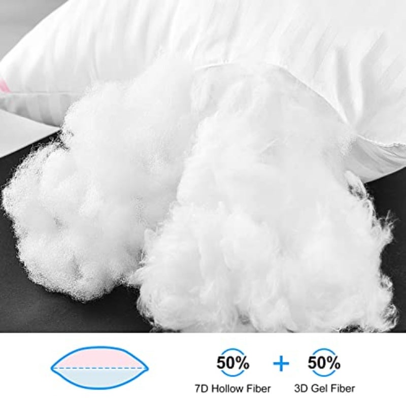 Hotel Collection Bed Pillows for Sleeping 2 Pack Queen Size Pillows for Side and Back Sleepers, Super Soft Down Alternative Microfiber Filled Pillows, 20 x 30 Inch - Image 2