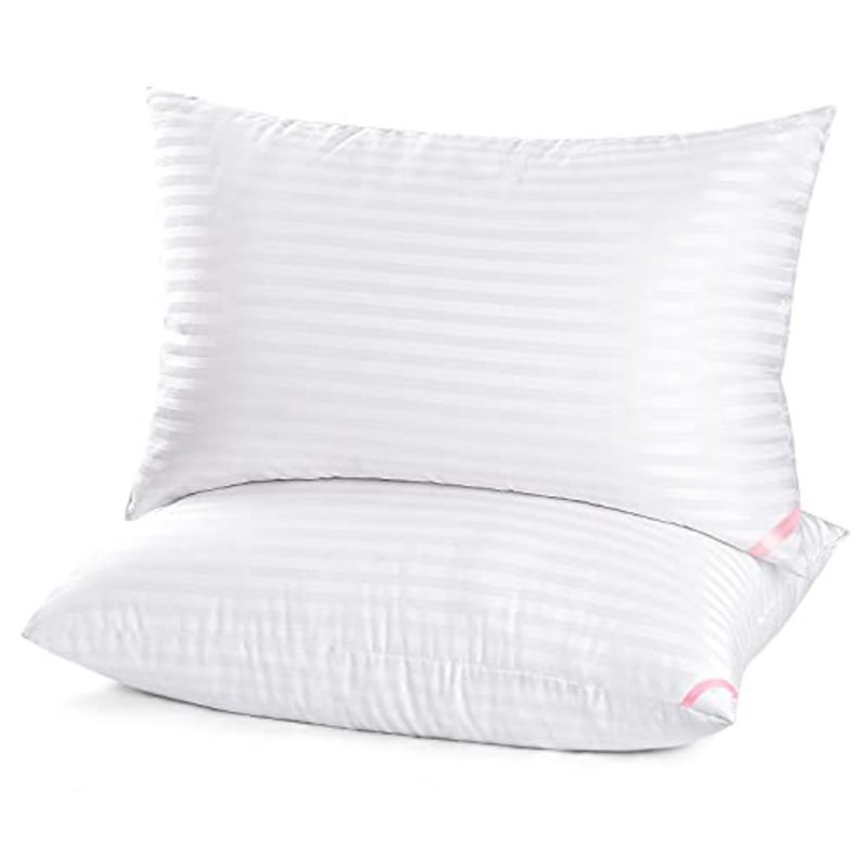 Hotel Collection Bed Pillows for Sleeping 2 Pack Queen Size Pillows for Side and Back Sleepers, Super Soft Down Alternative Microfiber Filled Pillows, 20 x 30 Inch - Image 1