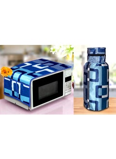 KANUSHI KANUSHI Industries Washable Cotton 1 Pcs Lpg Gas Cylinder Cover 1 Pcs MicrowaveOven Cover CYLMicroBlueBox  - Image 1