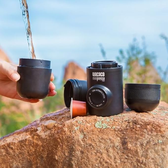 WACACO Minipresso Ns Manually Operated Mini Portable Espresso Maker Extra Small Capsule Coffee Machine For Travel Camping OfficeBlack - Image 3