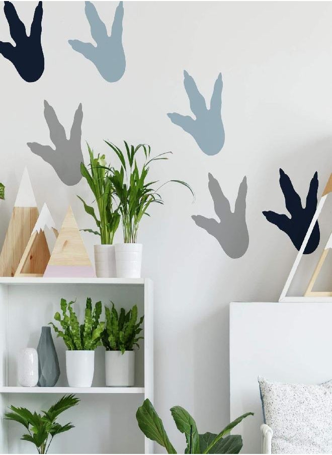 RoomMates RoomMates RMK4103SCS Dinosaur Feet Tracks Peel and Stick Wall Decals,Blue, Gray  - Image 1