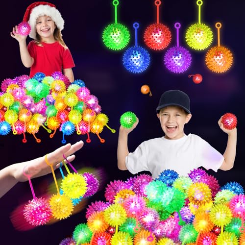 SHQDD 36PCS Light Up Ball Bouncy Balls for Kids 6 Colors Flashing Squeaky Ball Light Up Toys Balls for Toddlers 13 Glow in The Dark Party Favors for Teens Adults Children - Image 1