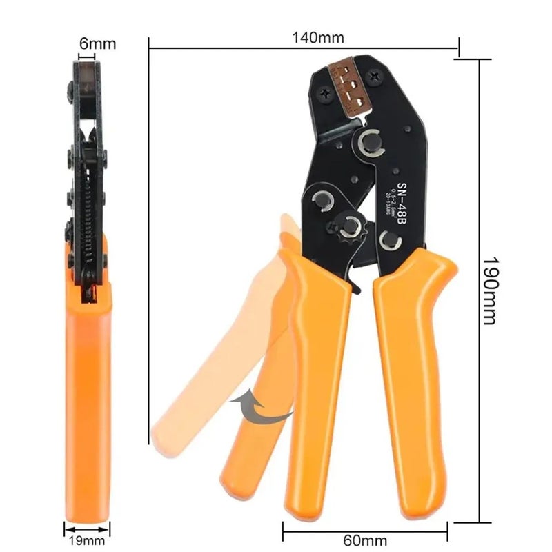 SN-48B wire crimping pliers 0.5-2.5mm2 insulated terminal crimping pliers, multifunctional crimping pliers for various types of crimping terminals - Image 3