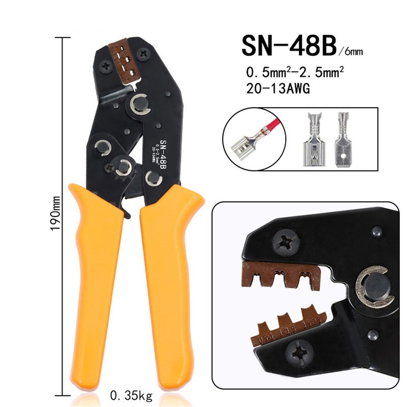 SN-48B wire crimping pliers 0.5-2.5mm2 insulated terminal crimping pliers, multifunctional crimping pliers for various types of crimping terminals - Image 4