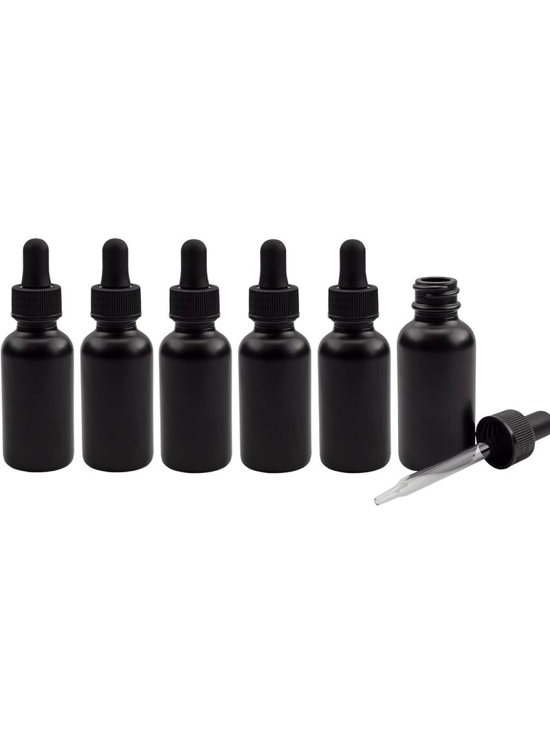 Cornucopia Brands Cornucopia 1oz Black Coated Glass UV Resistant Eye Dropper Bottles (6 pack), UV Safe Bottles for Essential Oils and Aromatherapy - Image 1