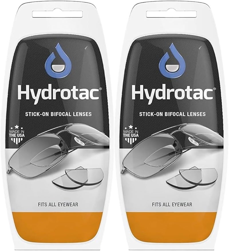 Calabria Calabria Hydrotac OPTX 2020 Stick On BiFocal Lens 200 2Pack Men Women Magnifying BiFocal Reusable Reader Adhesive Clear 