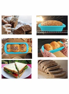 Y&D Silicone Bread Mould Loaf Tin Cake DIY Non Stick Bakeware Baking Pan Oven Rectangle for Cakes Breads Meatloaf Pie Pancakes Pizza and Quiche Homemade Cakes, 2PCS  - Image 3
