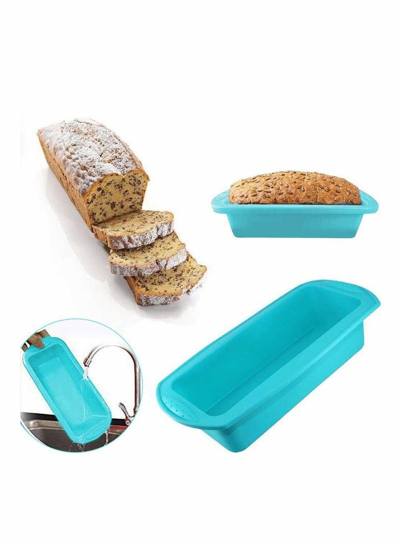 Y&D Silicone Bread Mould Loaf Tin Cake DIY Non Stick Bakeware Baking Pan Oven Rectangle for Cakes Breads Meatloaf Pie Pancakes Pizza and Quiche Homemade Cakes, 2PCS  - Image 5