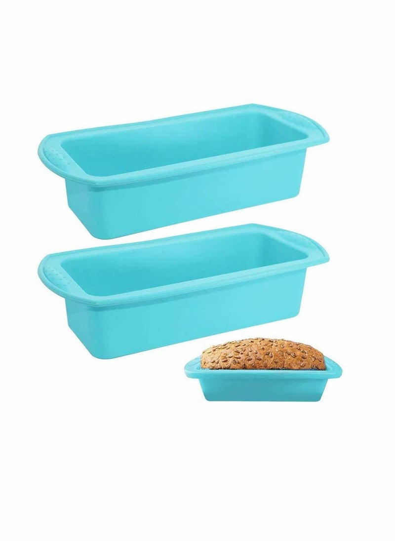 Y&D Silicone Bread Mould Loaf Tin Cake DIY Non Stick Bakeware Baking Pan Oven Rectangle for Cakes Breads Meatloaf Pie Pancakes Pizza and Quiche Homemade Cakes, 2PCS  - Image 1
