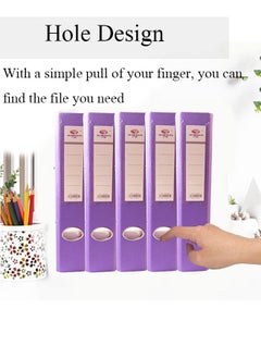 GBQ 5 Pieces 2 Ring Folder File Purple for Office School File Storage Office Supplies Stationery Supplies  - Image 5