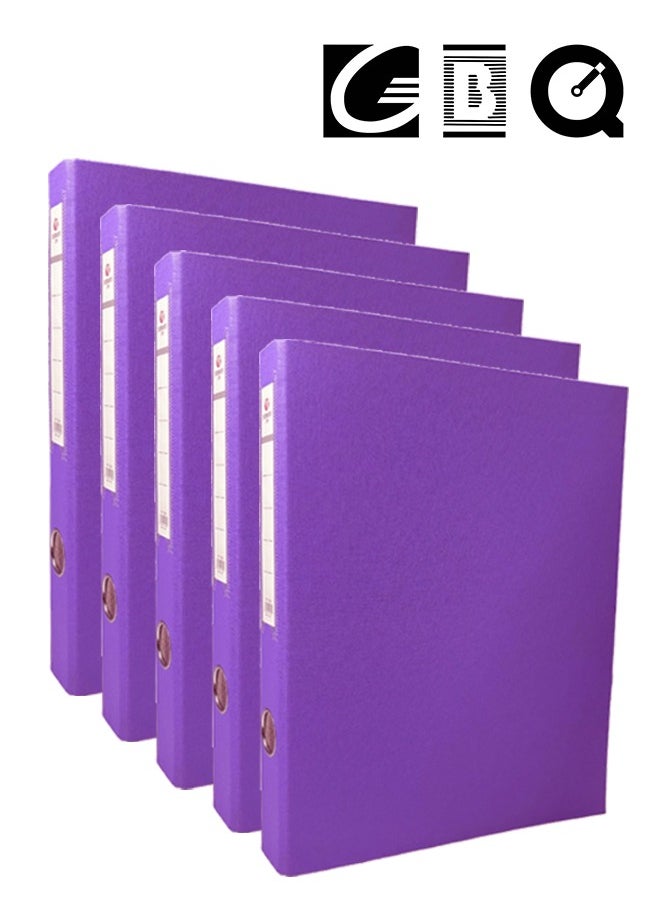 GBQ 5 Pieces 2 Ring Folder File Purple for Office School File Storage Office Supplies Stationery Supplies  - Image 1