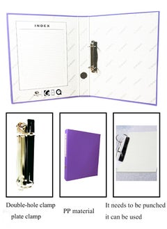 GBQ 5 Pieces 2 Ring Folder File Purple for Office School File Storage Office Supplies Stationery Supplies  - Image 3