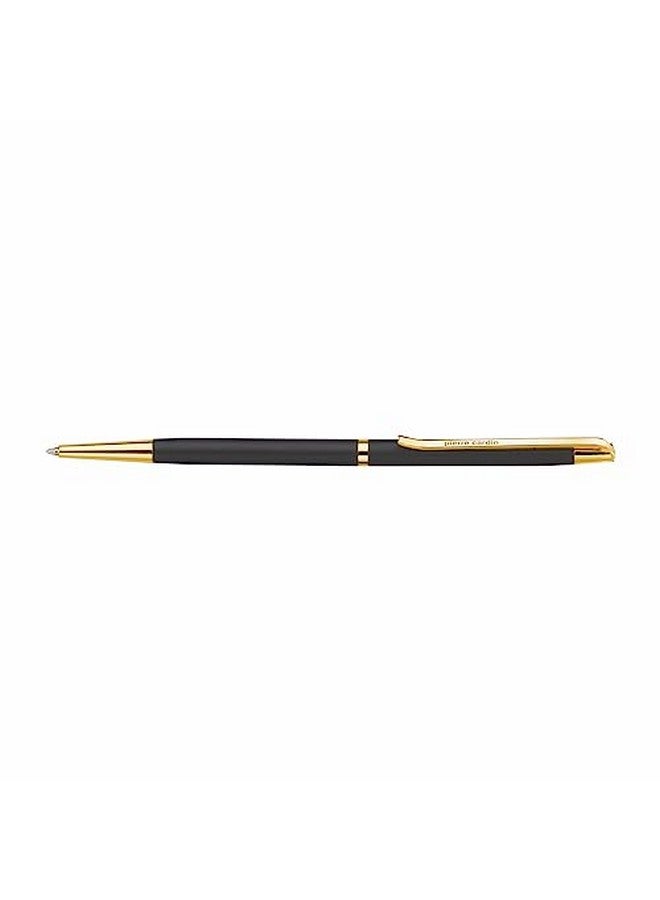 pierre cardin Musk Matte Black Finish Exclusive Ball Pen Blister Pack | Metal Body With Twist Mechanism | Smudge Free Writing | Smooth Refillable Pen | Ideal For Gifting | Blue Ink, Pack Of 1 - Image 2