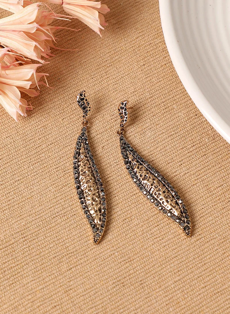 SOHI Embellished Rhombus Swirl Artificial Drop Earring Jewellery