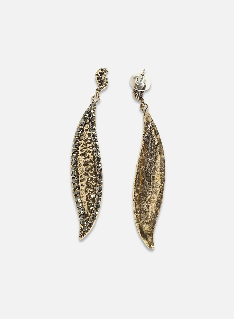 SOHI Embellished Rhombus Swirl Artificial Drop Earring Jewellery