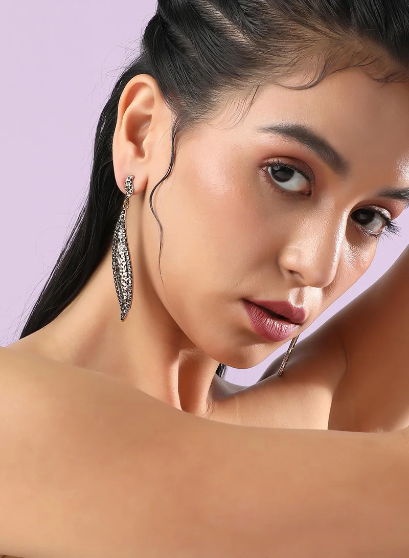 SOHI Embellished Rhombus Swirl Artificial Drop Earring Jewellery