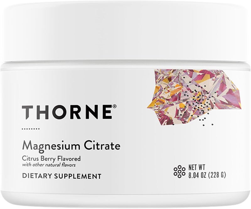 Thorne Magnesium Citrate - Citrus Berry Flavored with other natural flavors - DIETARY SUPPLEMENT - NET WT. 8.04 OZ (228 G) - Image 1