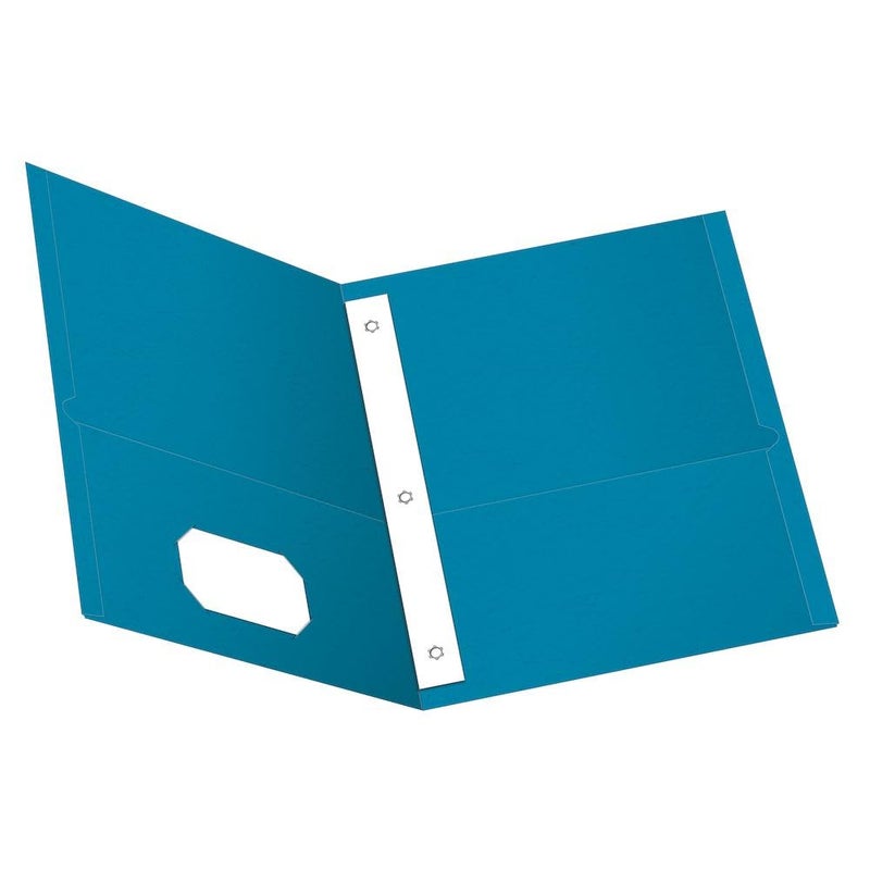 Oxford Oxford Two-Pocket Folders w/Fasteners, Light Blue, Letter Size, 25 per Box (57701) - Image 1
