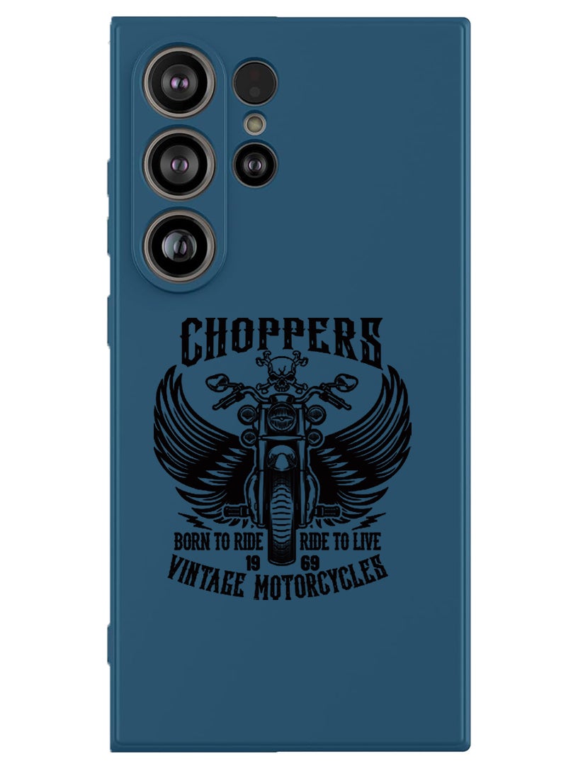 Theodor Protective Slim Fit Case Liquid Silicone Cover with Full Body Protection Anti-Scratch Shockproof Case For Samsung Galaxy S25 Ultra (Blue) - Choppers - Image 1