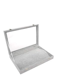 ewelry Boxes Organizer Necklace Pendant Jewelry Display Storage Box Holder With Window 20 Necklaces Ideal Gift Box for Wife Girlfriend, Grey, SSZ162
