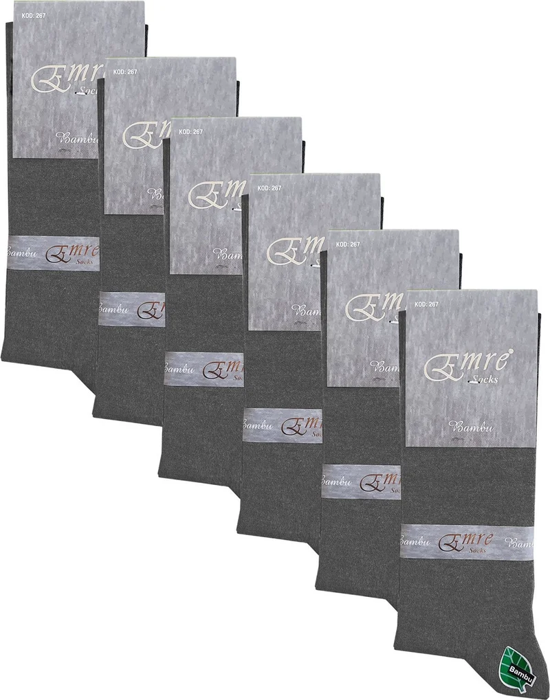 هيبسين راكيب Rival to All Men's Bamboo Seamless Socks 6-Piece Men's Socks Emre Boxed