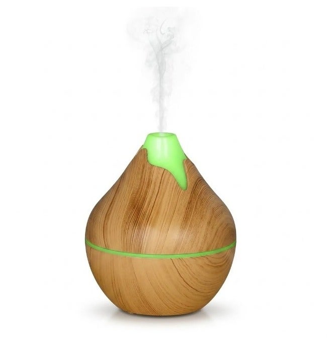 Ultrasonic Essential Oil Diffuser USB Air Humidifier Dark Wood Finish Type C 200ML Aroma Diffuser with 7 Color LED Night Light for Home Bedroom Office Spa Yoga - Image 1