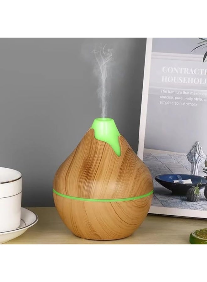 Ultrasonic Essential Oil Diffuser USB Air Humidifier Dark Wood Finish Type C 200ML Aroma Diffuser with 7 Color LED Night Light for Home Bedroom Office Spa Yoga - Image 2
