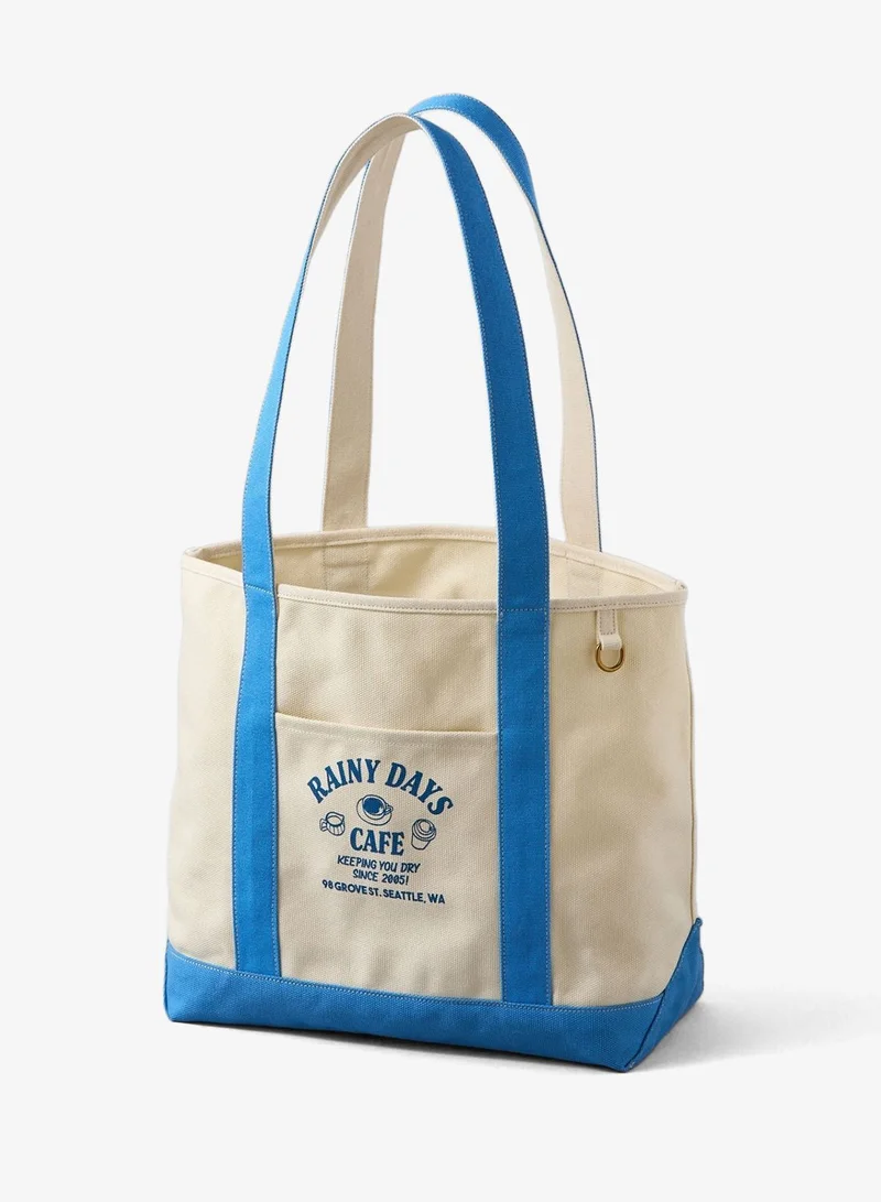 AE Cotton Canvas Rainy Day Cafe Tote Bag