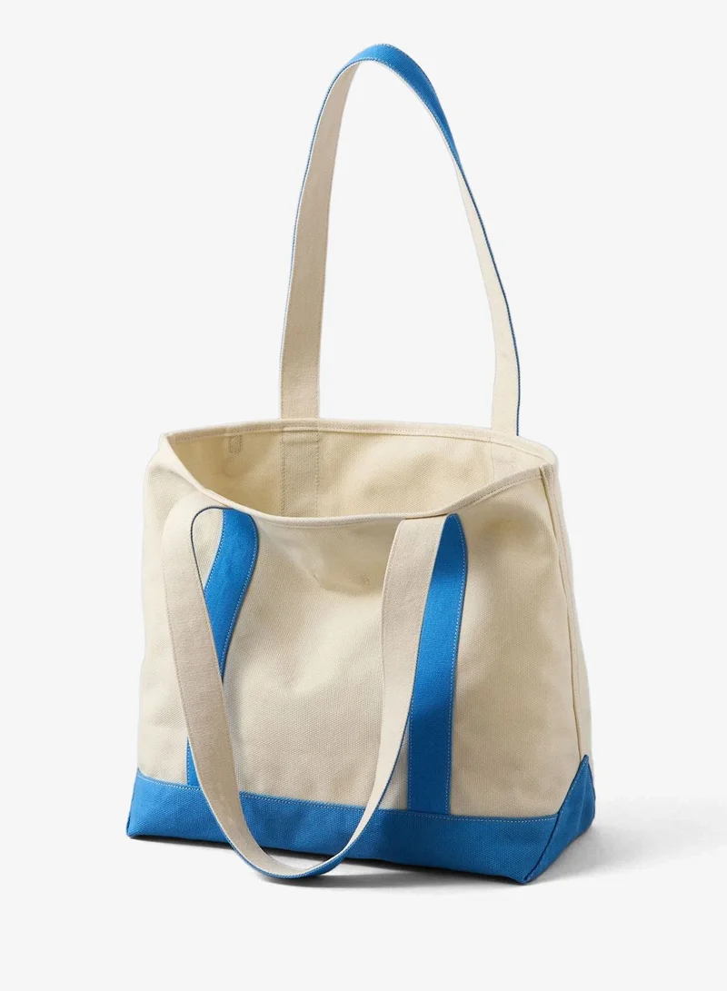 American Eagle AE Cotton Canvas Rainy Day Cafe Tote Bag