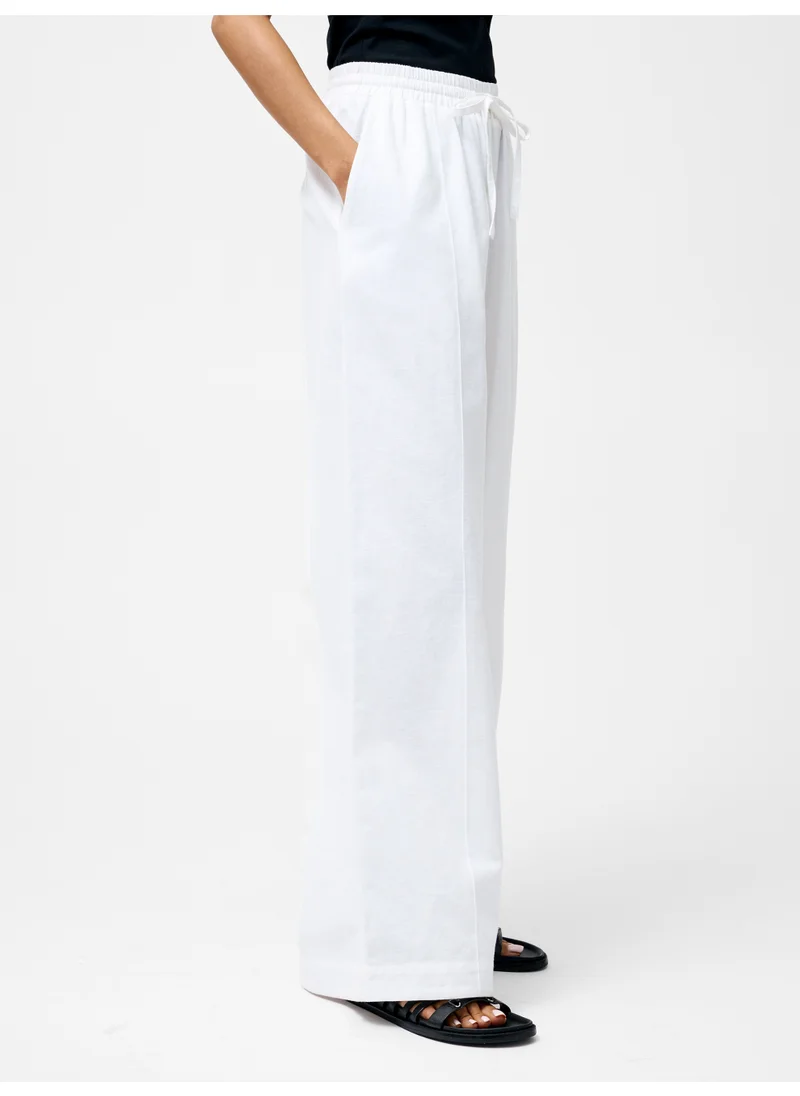 فرنش كونكشن Clare Linen Blend Wide Leg Trousers