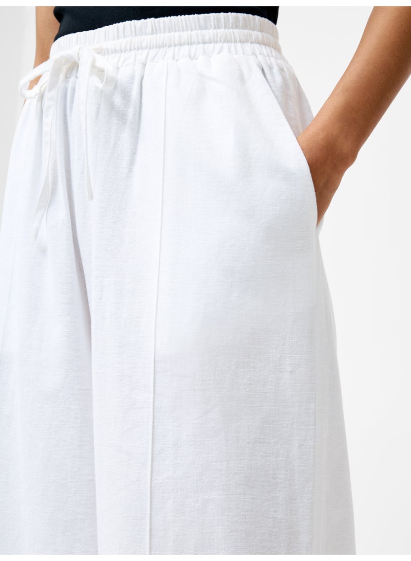 French Connection Clare Linen Blend Wide Leg Trousers - Image 5