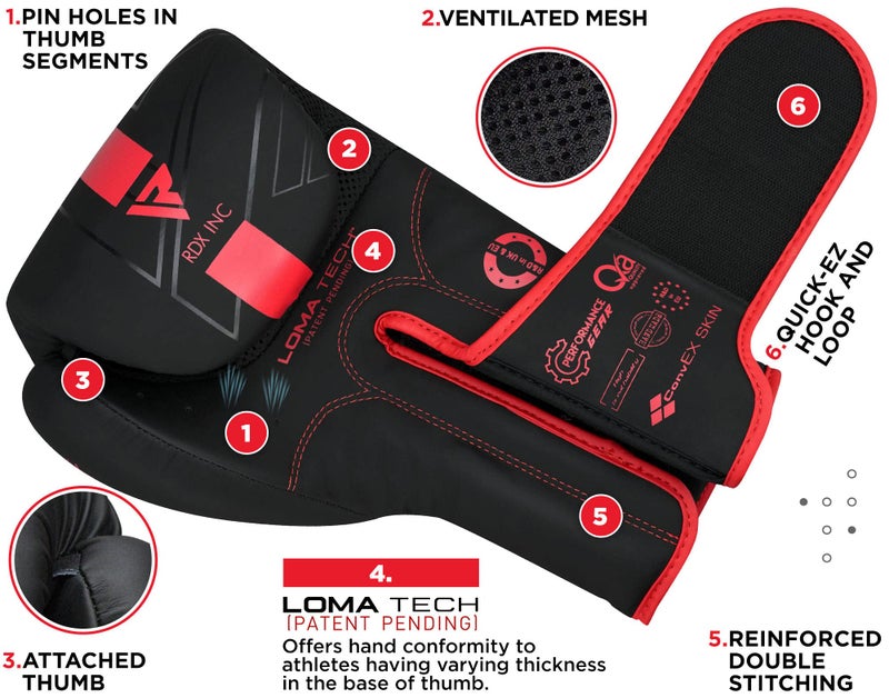 RDX Boxing Gloves, Pro Training Sparring, Maya Hide Leather, Muay Thai MMA Kickboxing, Men Women Adult, Heavy Punching Bag Focus Mitts Pads Workout, Ventilated Palm, Multi Layered, 8 10 12 14 16 18 Oz - Image 4