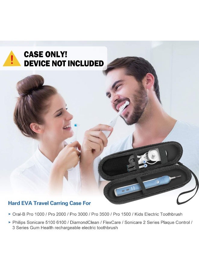 ProCase Travel Case for OralBOralB Pro SmartseriesIO Serie Sonicare Protective Clean Electric Toothbrush Hard EVA Case Cover Storage Bag Holder with Mesh Pocket for Accessories Black - Image 2