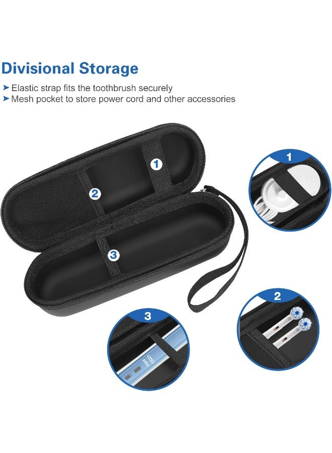 ProCase Travel Case for OralBOralB Pro SmartseriesIO Serie Sonicare Protective Clean Electric Toothbrush Hard EVA Case Cover Storage Bag Holder with Mesh Pocket for Accessories Black - Image 3