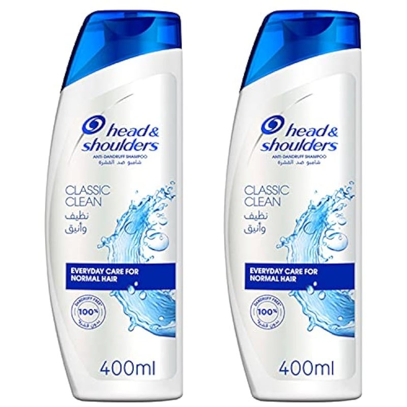 Head & Shoulders Classic Clean Anti-Dandruff Shampoo, 2 X 400ml - Image 1