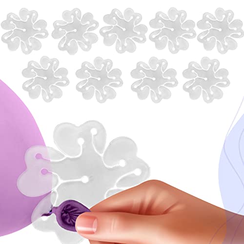 Wobbox Flower Shape Bolloon Clip Holder, Flower Shape Balloon Clips, Balloon Clips For Decoration, Balloon Clips Holder, Flower Balloon Clips (Set Of 9).,white,Plastic - Image 1