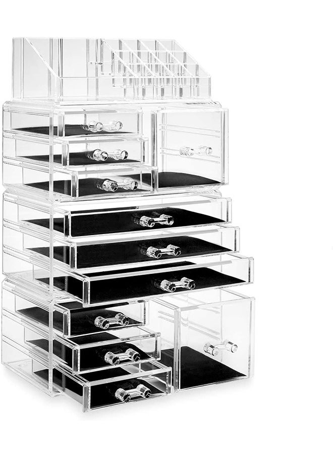 JCB CHIC Large Clear Makeup Organizer Skin Care Cosmetic Display Cases Stackable Storage Box  - Image 1