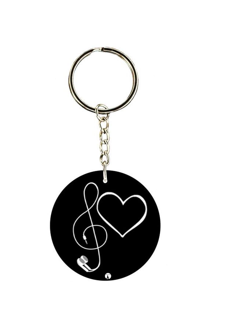 Music Love Printed Keychain