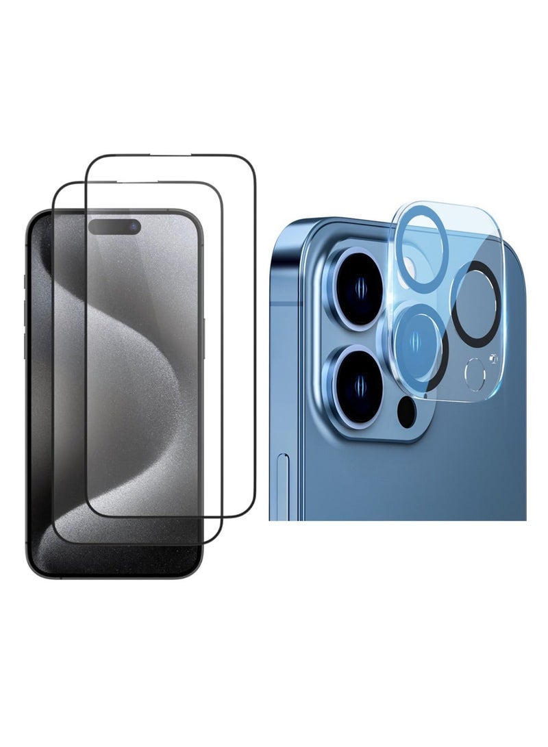 CoomBe 4 Pack Screen Protector and Camera Lens Protector for iPhone 16 Pro Max, Bubble-and-Dust-Free iPhone HD Tempered Glass, Durable and Drop-Proof with 9H Hardness, Easy Installation Exclusively for iPhone 16 Pro Max - Image 1