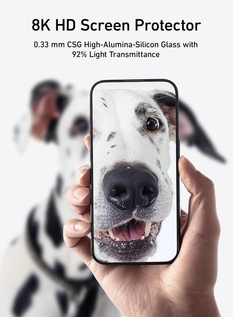 CoomBe 4 Pack Screen Protector and Camera Lens Protector for iPhone 16 Pro Max, Bubble-and-Dust-Free iPhone HD Tempered Glass, Durable and Drop-Proof with 9H Hardness, Easy Installation Exclusively for iPhone 16 Pro Max - Image 3