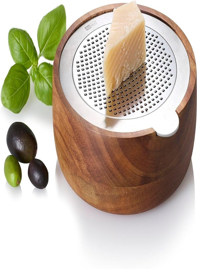 AdHoc GG30 Fine Grater CutnServe with Collection Container, Stainless Steel, Acacia Wood - Image 4