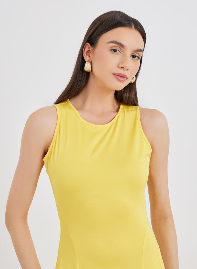 تايك تو فستان ميدي سادة بدون أكمام - Image 4