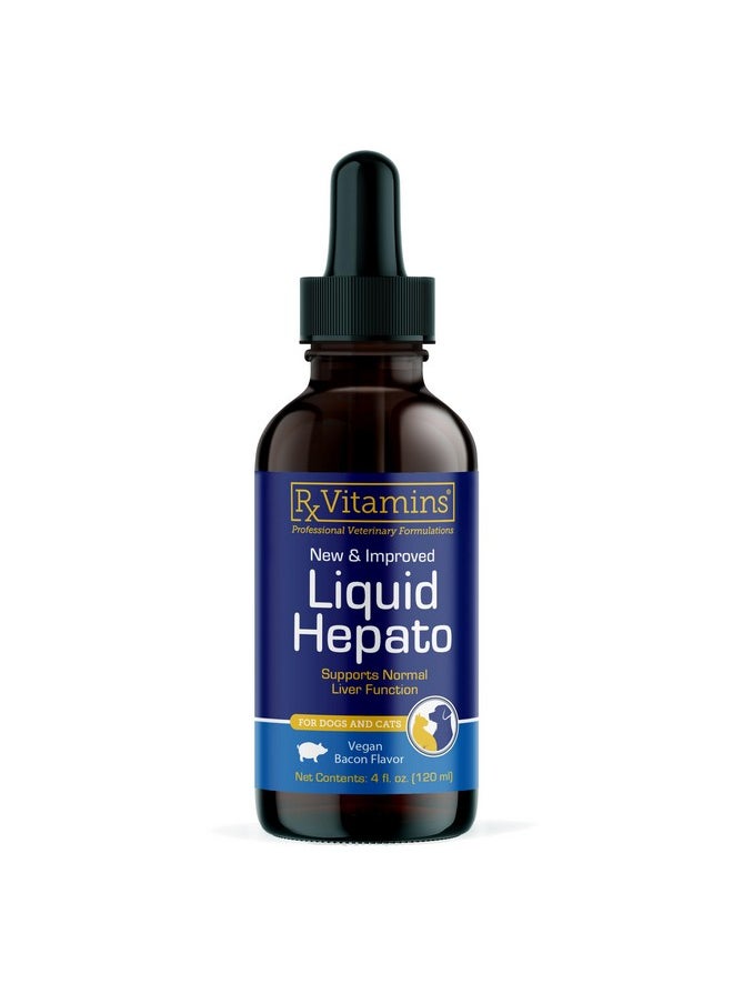 Rx Vitamins Rx Vitamins Liquid Hepato Support for Dogs & Cats - Liver Support Supplement with Milk Thistle for Dogs (Silymarin & Silybinin) and Vitamin B - Bacon Flavor (4oz)  - Image 1