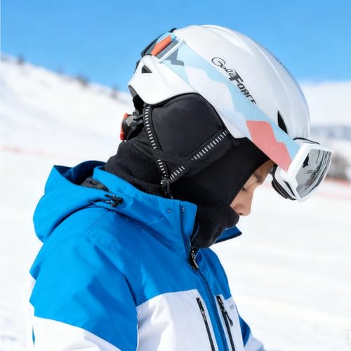 DARCHEN Kids Cotton Neck Gaiter Face Mask Winter Fleece Neck Warmer for Boys and Girls Cold Weather Outdoor Recreation (Ski Balaclava - Black) - Image 2