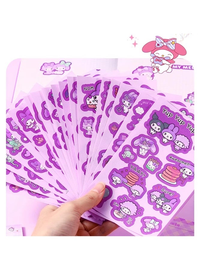 Kuromi Stationery Set - Booklet Planner, Pocket Notepad, Tape, Ruler, Pen and Stickers -  Birthday Gift for Girls aged 4-12 years old, Ideal Back to School Gift for Kids! - Image 5